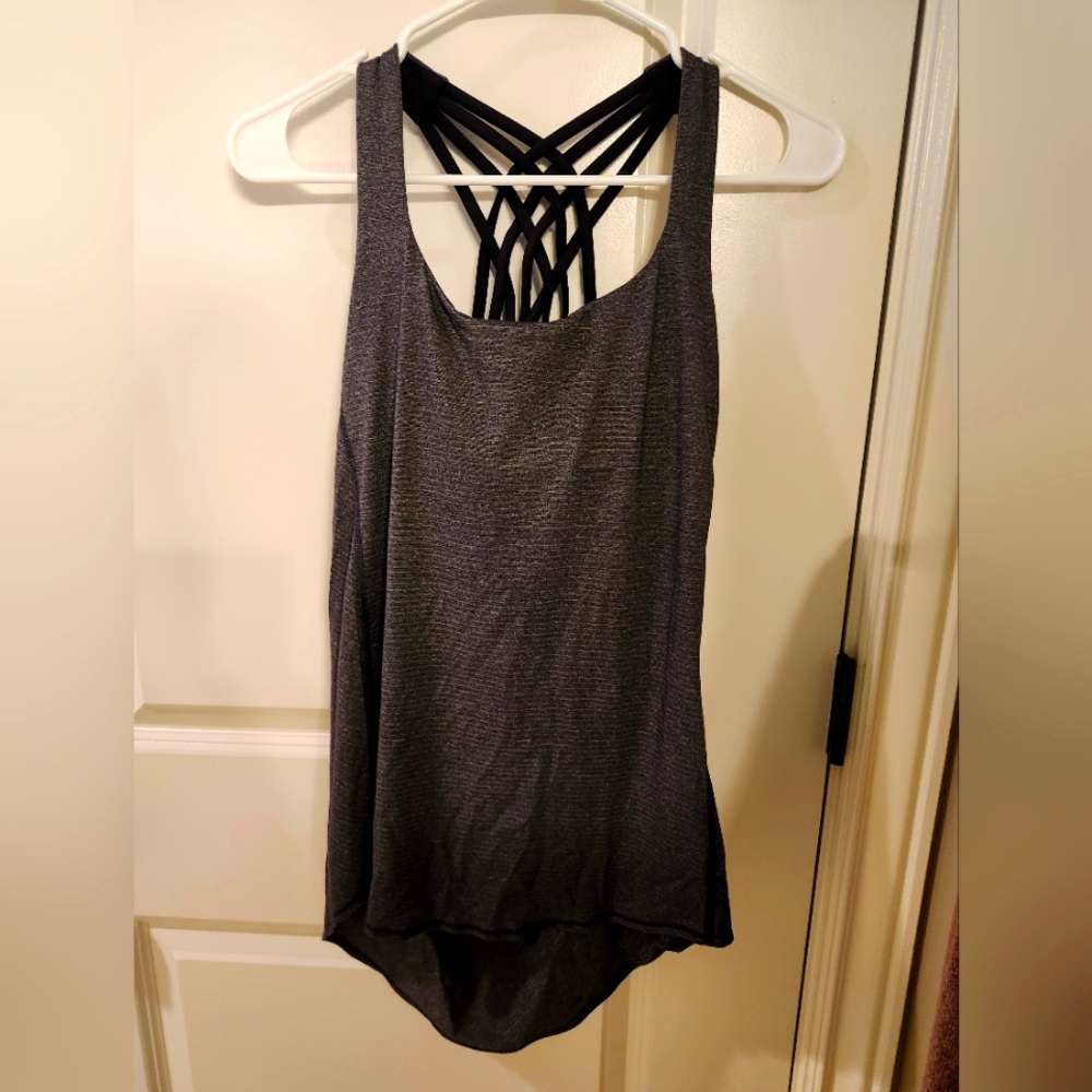 Lululemon Wild Tank Heathered Black Stripe